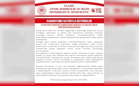 ELAZIĞ’DA PLASTİK POŞET ÜCRETLENDİRME UYGULAMASINA YÖNELİK DENETİMLER SÜRDÜRÜLÜYOR