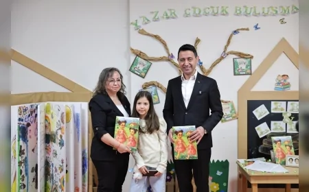 BAYRAKLI BELEDİYESİ’NDE DUYGU DOLU BULUŞMA AYDA GEZGİN VE NİLAY YÜCEL ÇOCUKLARA DEPREM BİLİNCİNİ ANLATTI