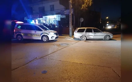 Çorum Bahçelievler Mahallesi’nde Otomobil ile Minibüs Çarpıştı Bir Kişi Yaralandı