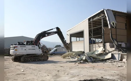 BURSA NİLÜFER’DE TARIM ALANLARINA YAPILAN 4 KAÇAK İŞ YERİ YIKILDI