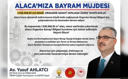 Ak parti çorum milletvekili yusuf ahlatcı: “alaca osb için 1,5 milyon metrekarelik alan tahsis edildi”