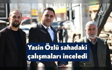 BAŞİSKELE BELEDİYE BAŞKANI M. YASİN ÖZLÜ İLÇEDE DEVAM EDEN ÜSTYAPI ÇALIŞMALARINI SAHADA İNCELEDİ