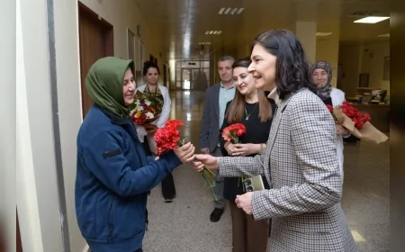 KAHRAMANKAZAN BELEDİYE BAŞKAN YARDIMCISI DİLŞAD TAŞ POLAT’TAN 14 MART TIP BAYRAMI’NDA SAĞLIK ÇALIŞANLARINA ZİYARET