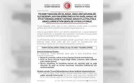 Ticaret Bakanlığı: “Gıda arz güvenliği ve fiyat istikrarı için tüm araçları kararlılıkla devreye alıyoruz”