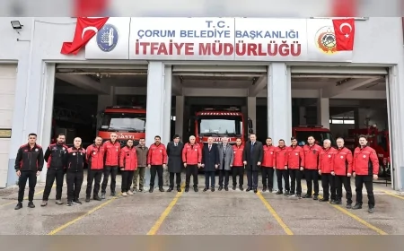 Çorum Valisi Ali Çalgan’dan İtfaiye Personeline Bayram Ziyareti