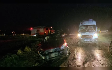 Çorum-Ortaköy yolunda cip ile otomobil çarpıştı 6 kişi yaralandı