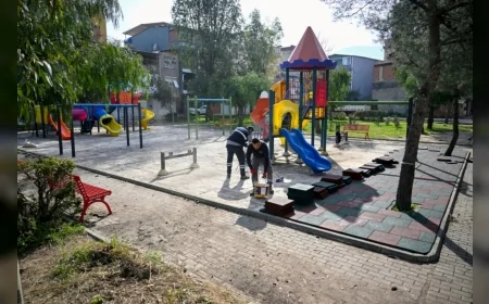 İzmir Bornova’da parklar yenileniyor yürüyüş yolları ve yeşil alanlar genişletiliyor