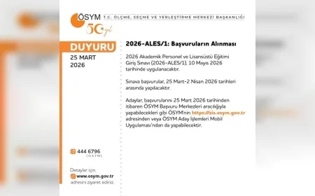 ÖSYM Başkanlığı 2026-ALES/1 başvuru takvimini açıkladı sınav 10 Mayıs’ta yapılacak