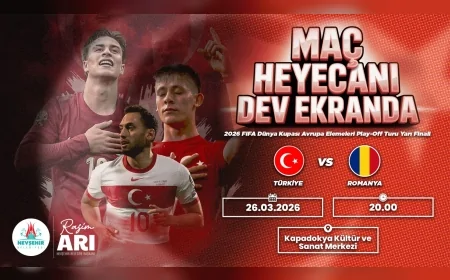 Nevşehir’de Türkiye Romanya Maçı Kapadokya Kültür ve Sanat Merkezi’nde Dev Ekranda İzlenecek