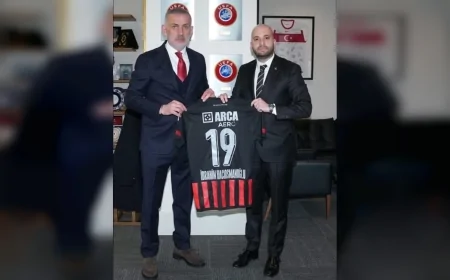 Arca Çorum FK Başkanı Baran Korkmazoğlu TFF Başkanı Hacıosmanoğlu ile Riva’da Türk Futbolunun Geleceğini Görüştü