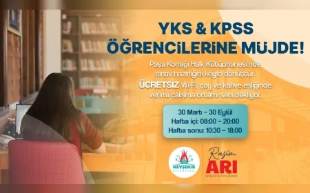 Nevşehir Belediyesi Paşa Konağı Halk Kütüphanesi YKS ve KPSS Hazırlıkları İçin Sınav Kampına Dönüşüyor