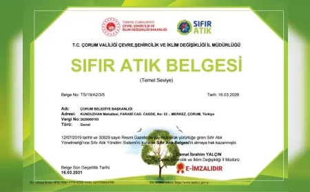 Çorum Belediyesi İl Sıfır Atık Belgesi Alarak Çevreci Uygulamalarını Tescilledi