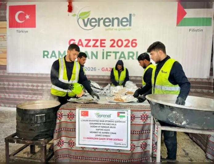 Çorum Belediyesi Otobüs Şoförlerinden Gazze’de 250 Kişilik Sıcak Yemek Desteği