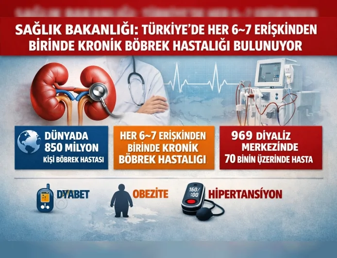 SAĞLIK BAKANLIĞI: TÜRKİYE’DE HER 6–7 ERİŞKİNDEN BİRİNDE KRONİK BÖBREK HASTALIĞI BULUNUYOR