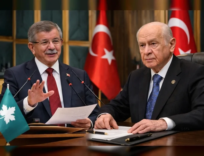 Gelecek Partisi Genel Başkanı Ahmet Davutoğlu ile MHP Genel Başkanı Devlet Bahçeli arasında Gazze kitabı ve imza kampanyası görüşmesi