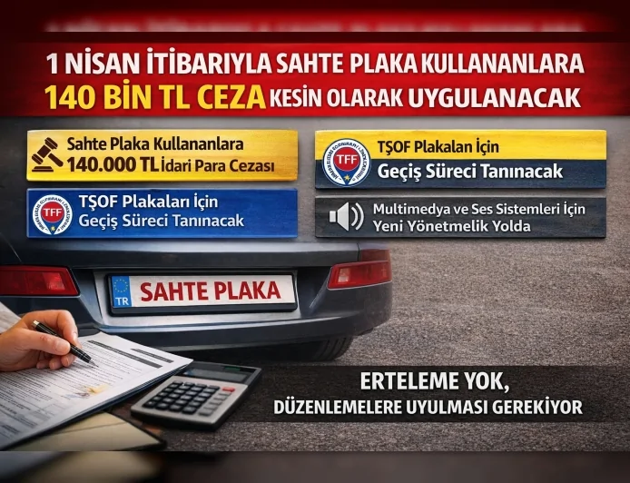 1 Nisan itibarıyla sahte plaka kullananlara 140 bin TL ceza kesin olarak uygulanacak