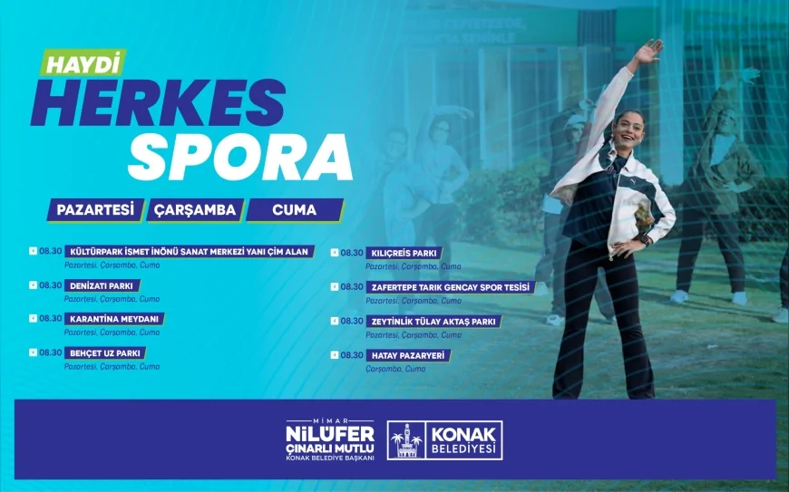 KONAK BELEDİYE BAŞKANI NİLÜFER ÇINARLI MUTLU: “TÜM KONAKLI KOMŞULARIMIZI SABAH SPORUNA BEKLİYORUZ”