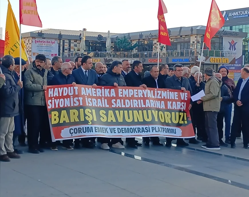 ÇORUM KADEŞ MEYDANI’NDA EMPERYALİST SALDIRILARA TEPKİ: “İRAN HALKLARININ YANINDAYIZ”
