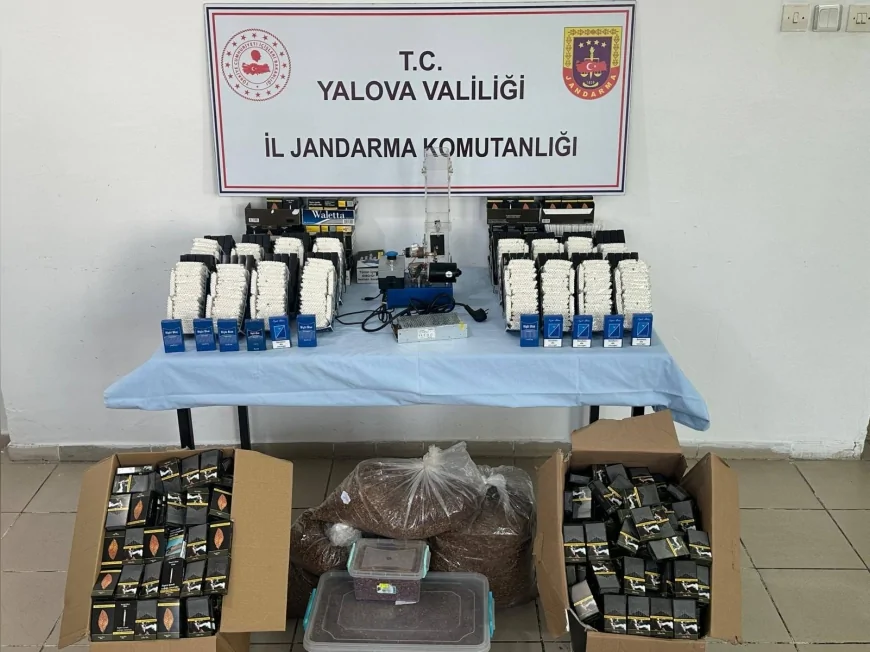 Yalova İl Jandarma Komutanlığı Çınarcık’ta Kaçak Tütün Operasyonu Düzenledi 27 Bin Makaron ve 16 Kilo Kıyılmış Tütün Ele Geçirildi