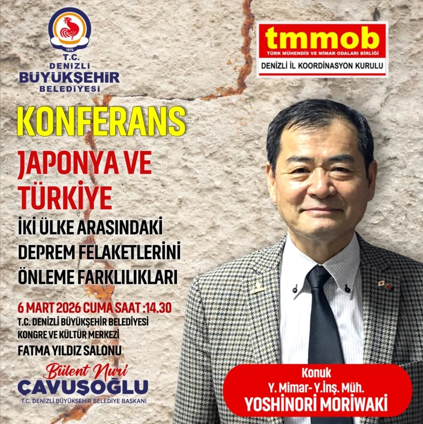 DENİZLİ BÜYÜKŞEHİR BELEDİYESİ DEPREM HAFTASINDA JAPONYA VE TÜRKİYE’NİN AFET YÖNETİMİNİ MASAYA YATIRACAK