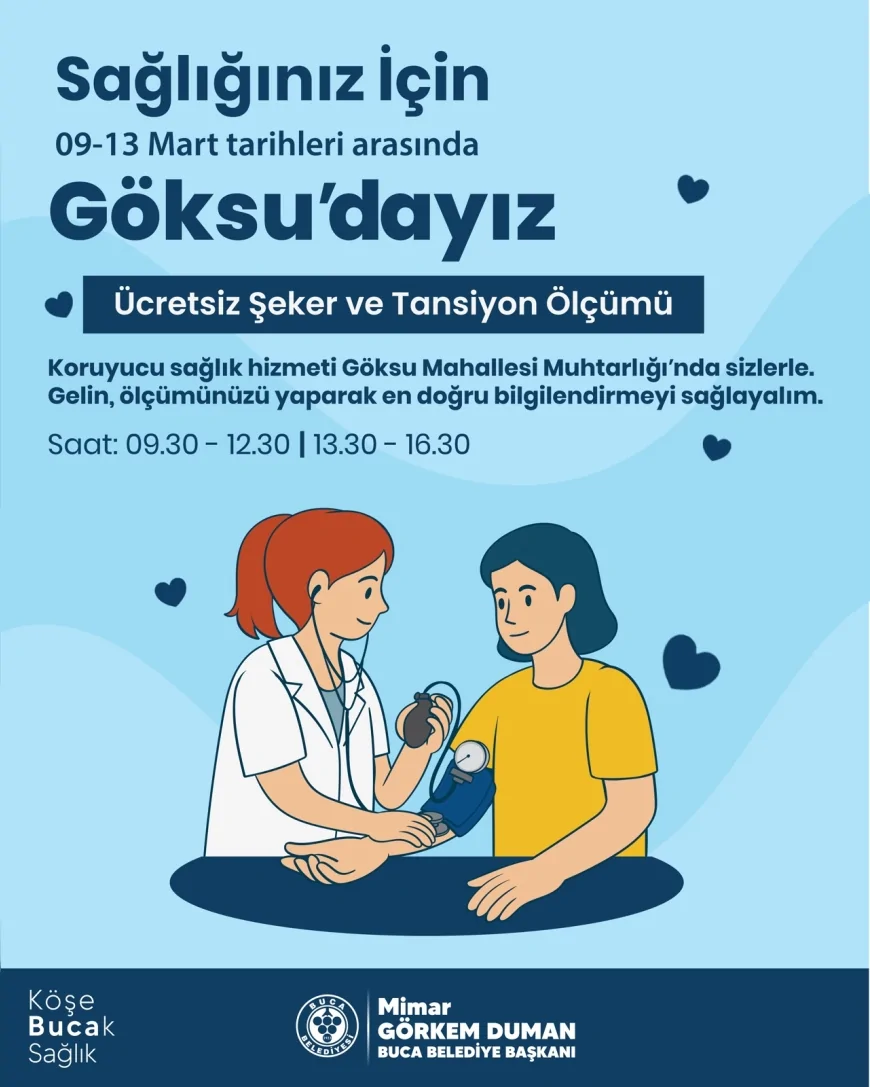 BUCA BELEDİYESİ MAHALLELERDE ÜCRETSİZ SAĞLIK TARAMALARI BAŞLATIYOR