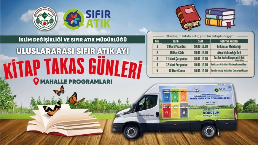 Giresun Belediyesi “Kitap Takas Günleri” ile okunan kitapları yeniden okuyucularla buluşturacak