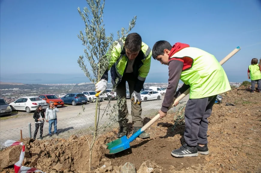 Güzelbahçe’de 1000 Zeytin Fidanı Özgürlük Demokrasi ve Birliktelik Ormanı’nda Toprakla Buluştu