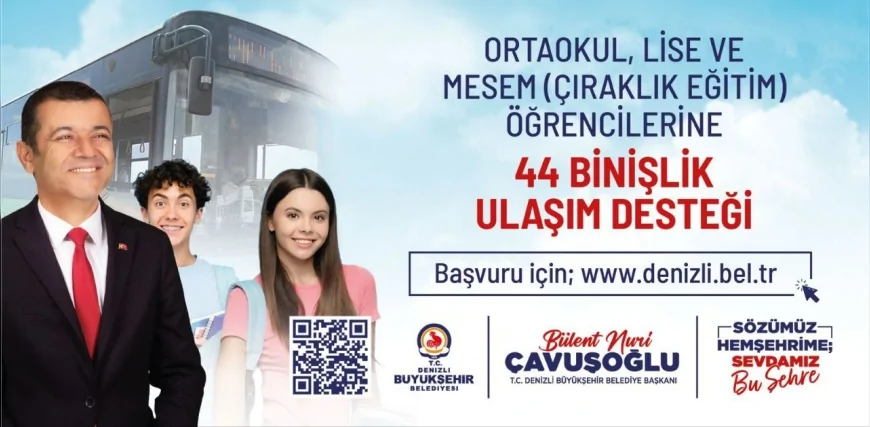 DENİZLİ BÜYÜKŞEHİR BELEDİYESİ ORTAOKUL, LİSE VE MESEM ÖĞRENCİLERİNE YÖNELİK ULAŞIM DESTEĞİ BAŞVURU SÜRESİNİ DÖNEM SONUNA KADAR UZATTI