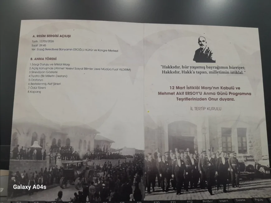 ELAZIĞ’DA MEHMET AKİF ERSOY ANISINA RESİM SERGİSİ VE ANMA PROGRAMI DÜZENLENECEK