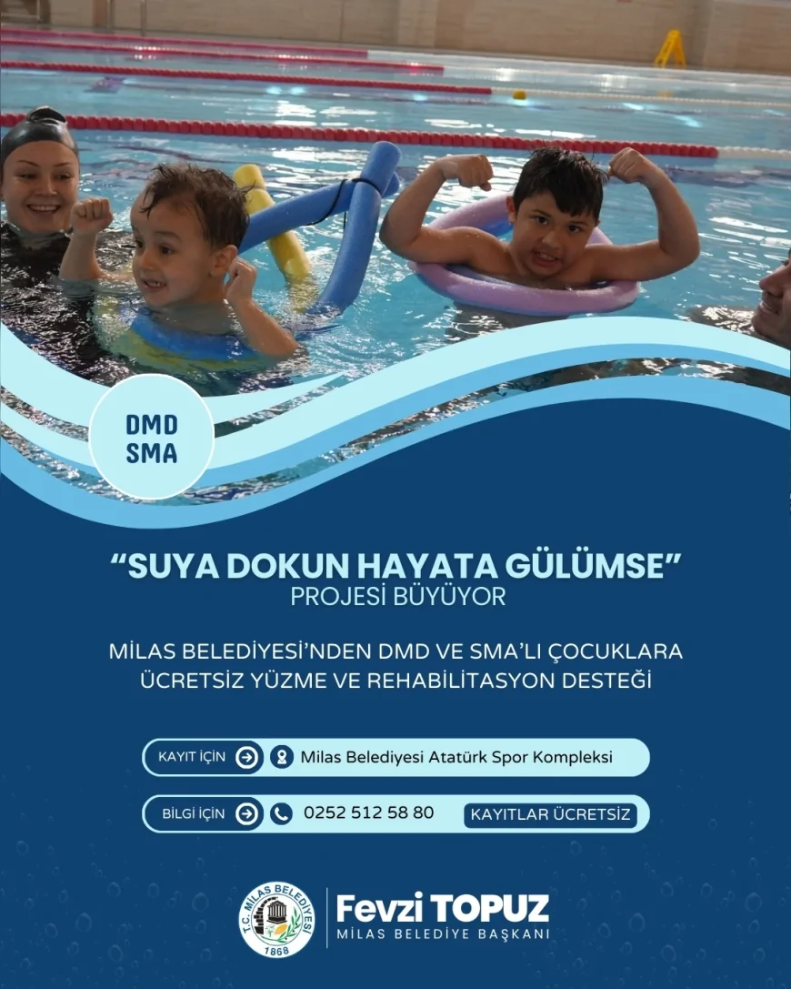Milas Belediyesi DMD ve SMA Tanılı Çocuklar İçin “Suya Dokun, Hayata Gülümse” Projesini Genişletti
