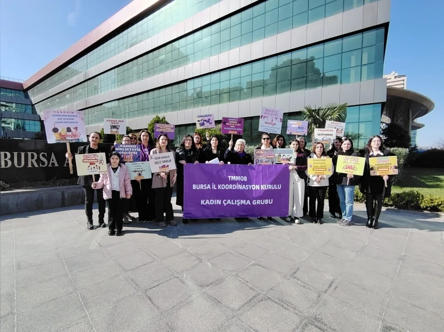 TMMOB Bursa İKK Kadın Çalışma Grubu Başkanı Gülsemin Ayyıldız: “Savaşa, Şiddete ve Eşitsizliğe Karşı Kadınlar Susmuyor”