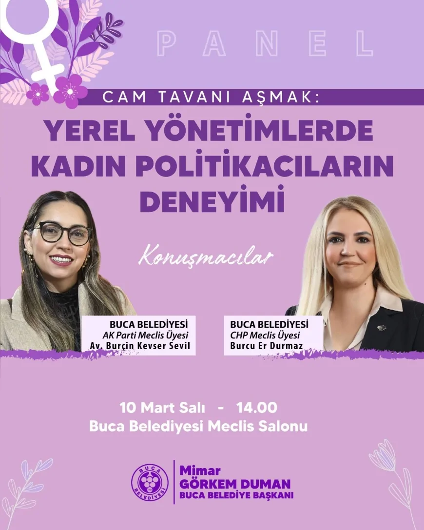 BUCA’DA “CAM TAVANI AŞMAK” PANELİ KADIN SİYASETÇİLERİN YEREL YÖNETİM DENEYİMLERİNİ GÜNDEME TAŞIYACAK
