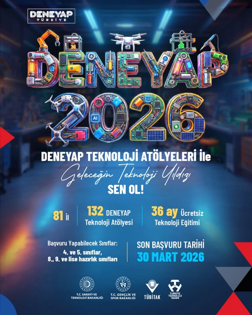 Deneyap Teknoloji Atölyeleri 2026 Öğrenci Seçme Süreci Başvuruları 30 Mart’a Kadar Devam Ediyor