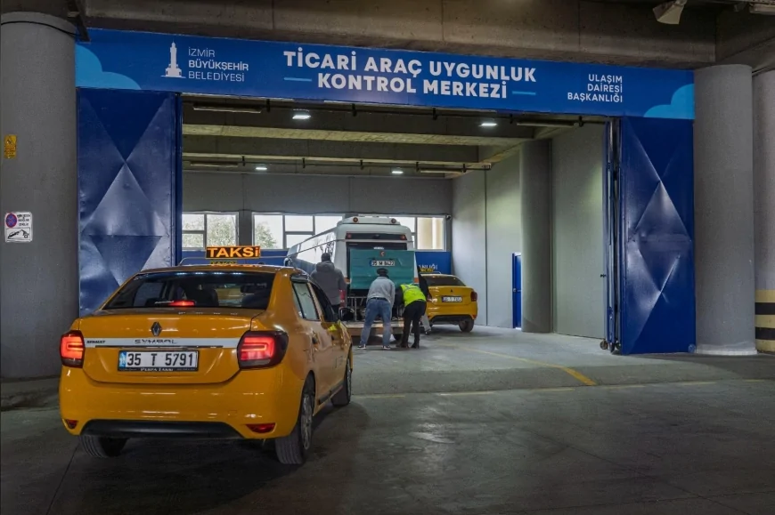 İzmir Büyükşehir Belediyesi Ticari Araç Uygunluk Kontrol Merkezi ile taksi ve minibüsleri sıkı denetime aldı!
