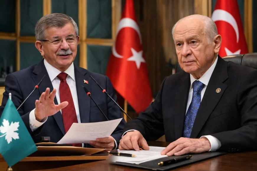 Gelecek Partisi Genel Başkanı Ahmet Davutoğlu ile MHP Genel Başkanı Devlet Bahçeli arasında Gazze kitabı ve imza kampanyası görüşmesi