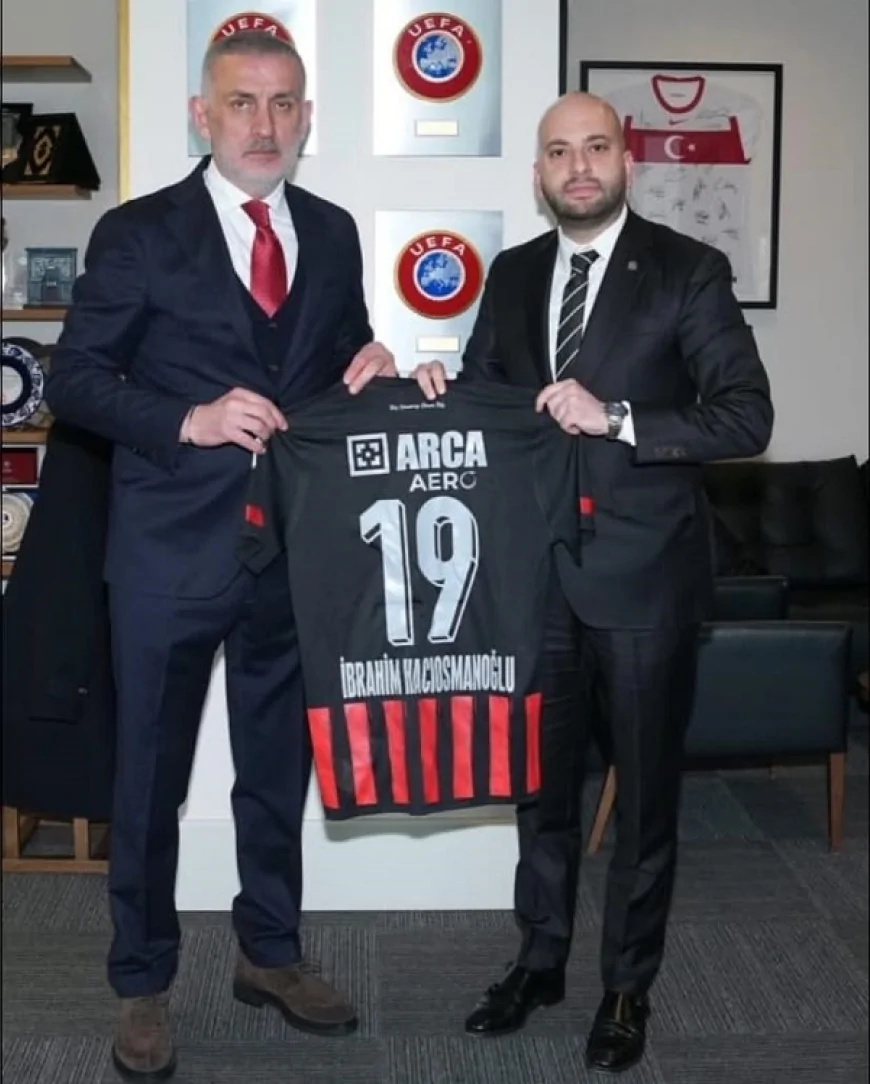 Arca Çorum FK Başkanı Baran Korkmazoğlu TFF Başkanı Hacıosmanoğlu ile Riva’da Türk Futbolunun Geleceğini Görüştü