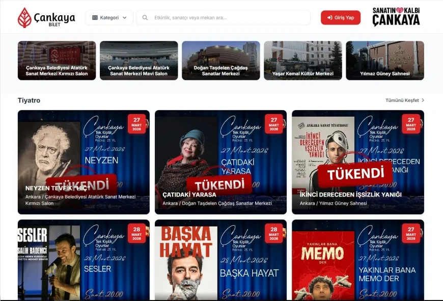 Çankaya Belediyesi’nin elektronik bilet uygulamasıyla kültür etkinliklerine erişim hızlandı, ücretsiz biletler dakikalar içinde tükendi