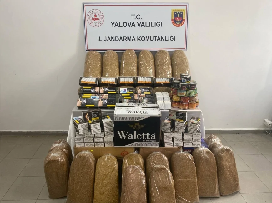 Yalova İl Jandarma Komutanlığı Kaçak Tütün Operasyonunda On Binlerce Ürün Ele Geçirdi