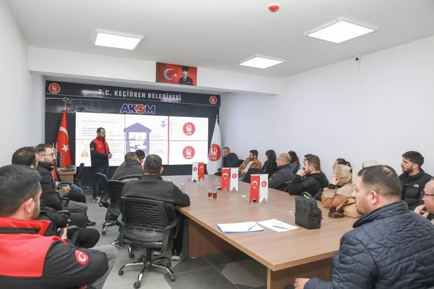 KEÇİÖREN BELEDİYESİ PERSONELİNE AFET VE YANGINLA MÜCADELE EĞİTİMİ VERİLDİ!