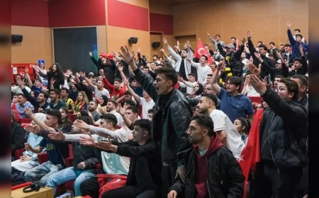 Çorum Hitit Üniversitesi MYO Kampüsünde Milli Takım Heyecanı Öğrencileri Tek Yürek Yaptı