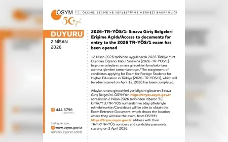 ÖSYM 2026-TR-YÖS/1 Sınavı İçin Giriş Belgelerini Erişime Açtı Adaylara Kritik Saat Uyarısı