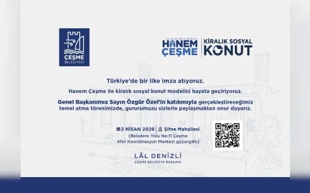 CHP GENEL BAŞKANI ÖZGÜR ÖZEL ÇEŞME’DE HANEM ÇEŞME KİRALIK SOSYAL KONUT PROJESİNİN TEMELİNİ ATTI