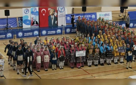 İnegöl Belediyespor Halk Dansları Topluluğu Bursa İl Yarışması’na damga vurdu