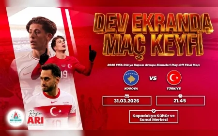 Nevşehir Belediyesi Kosova Türkiye Maçını Dev Ekranda İzleme Etkinliği Düzenliyor