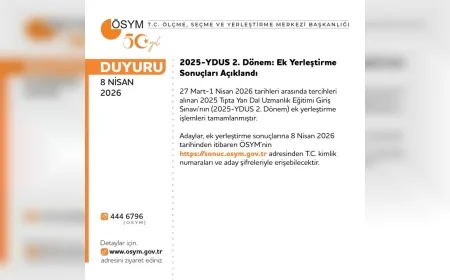 ÖSYM 2025 YDUS 2. Dönem Ek Yerleştirme Sonuçlarını Erişime Açtı