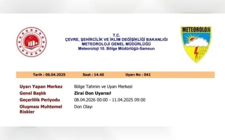 METEOROLOJİ GENEL MÜDÜRLÜĞÜ ZİRAİ DON UYARISI YAPTI KARADENİZ’İN İÇ KESİMLERİNDE KUVVETLİ SOĞUK BEKLENİYOR