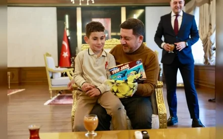 Nevşehir Belediye Başkanı Rasim Arı Minik Öğrenciyi Makamında Ağırladı