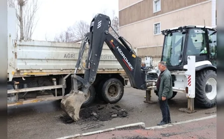 Ağrı Belediyesi Kent Genelinde Su ve Kanalizasyon Altyapısını Güçlendirme Çalışmalarını Sürdürüyor
