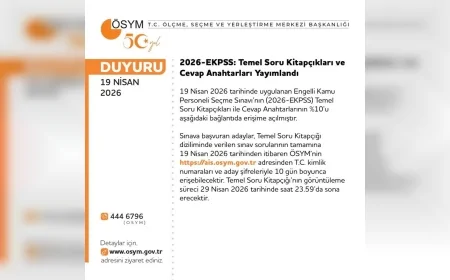 ÖSYM 2026-EKPSS Temel Soru Kitapçıkları ve Cevap Anahtarlarının Yüzde 10’unu Erişime Açtı