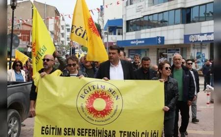 Seferihisar’da Eğitimde Şiddete Karşı Yürüyüş Düzenlendi Güvenli Okul Talebi Yükseldi